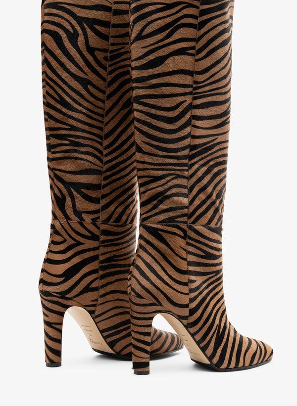 Parallèle Bottes Cuir Pony Zebre Teresa - Chaussures Femme