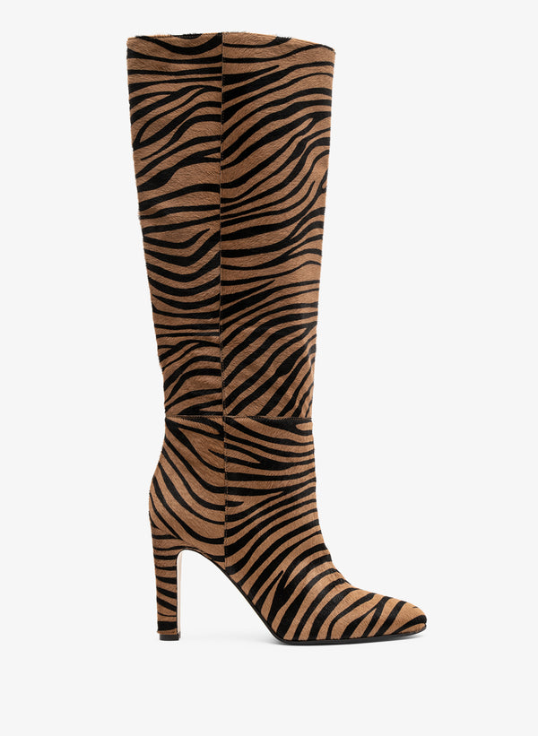 parallèle Bottes Cuir Pony Zebre Teresa - Chaussures Femme