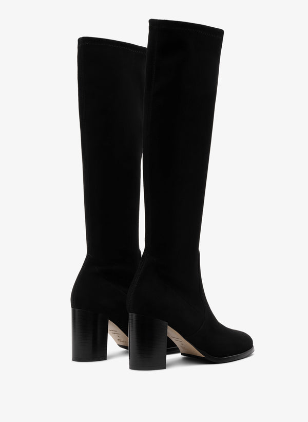 Parallèle Bottes Cuir Velours Noir Petrona - Chaussures Femme