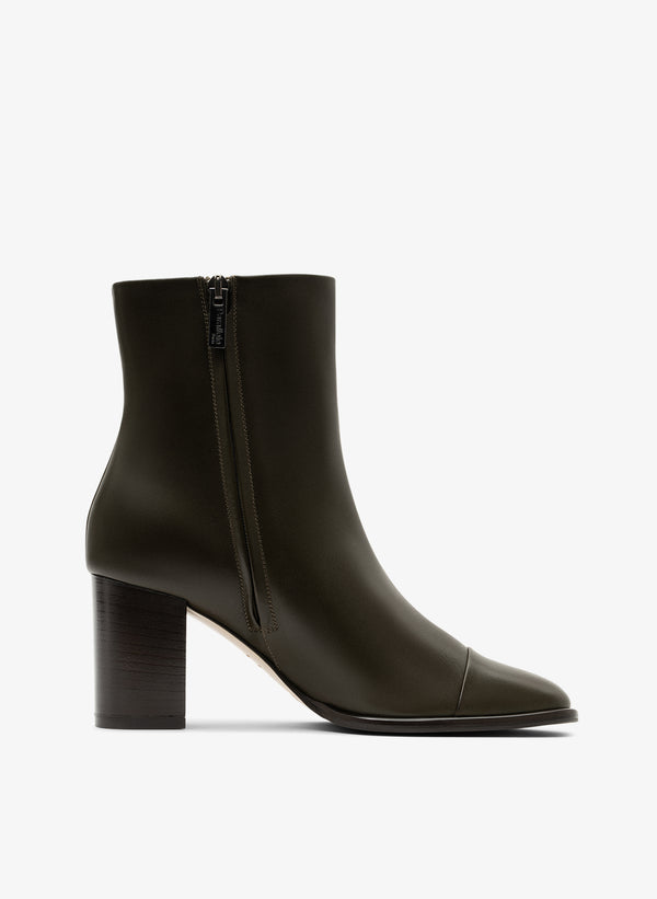 Parallèle Bottines Cuir Lisse Kaki Rimini - Chaussures Femme
