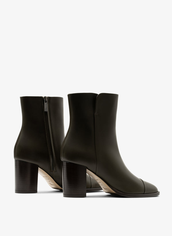 Parallèle Bottines Cuir Lisse Kaki Rimini - Chaussures Femme