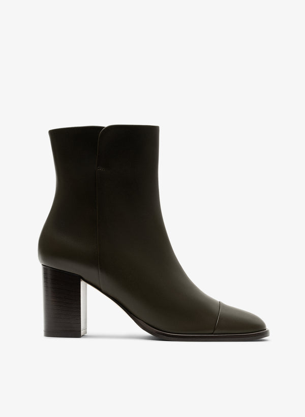 parallèle Bottines Cuir Lisse Kaki Rimini - Chaussures Femme