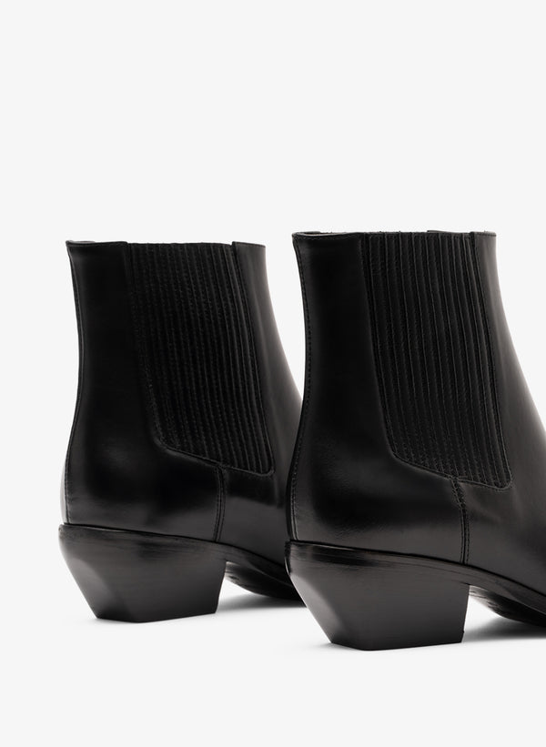 Parallèle Bottines Cuir Lisse Noir Kira - Chaussures Femme