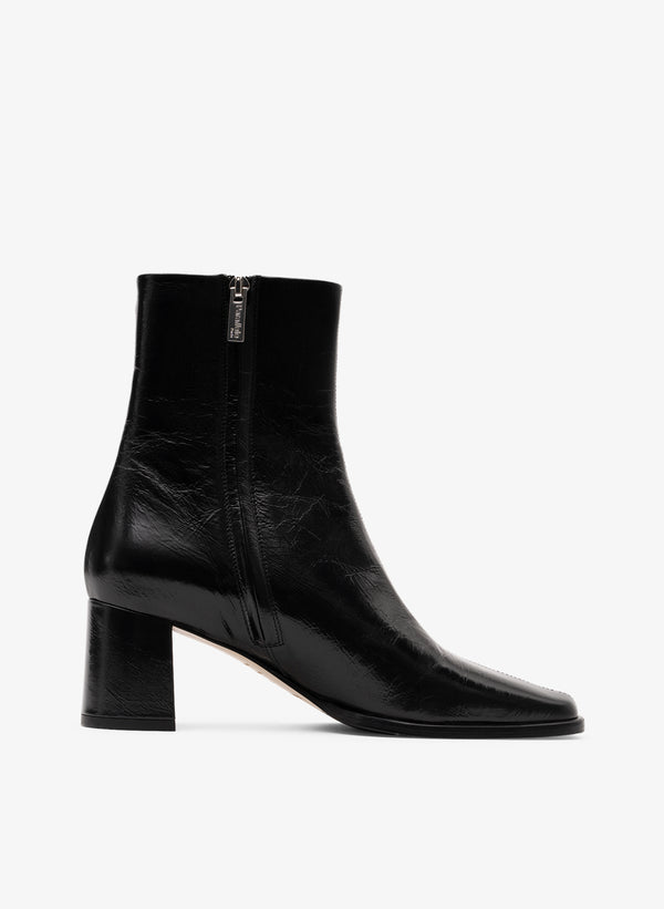 Parallèle Bottines Cuir Nappa Craquelé Noir Carlo - Chaussures Femmes