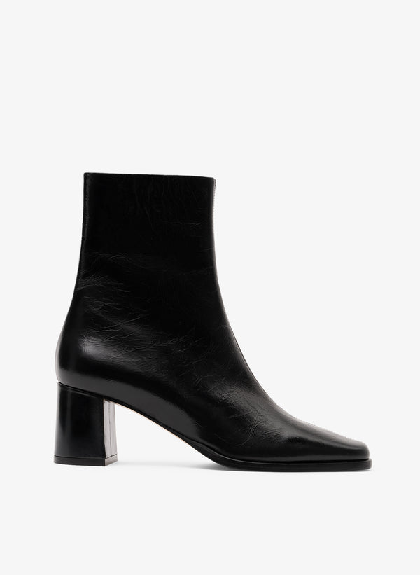 parallèle Bottines Cuir Nappa Craquelé Noir Carlo - Chaussures Femmes