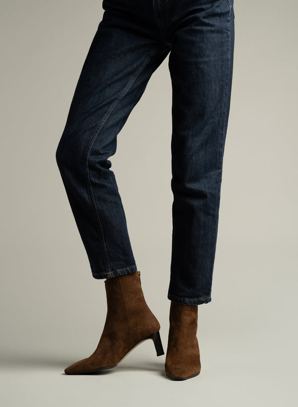 Parallèle Bottines Cuir Velours Cognac Nora - Chaussures Femme