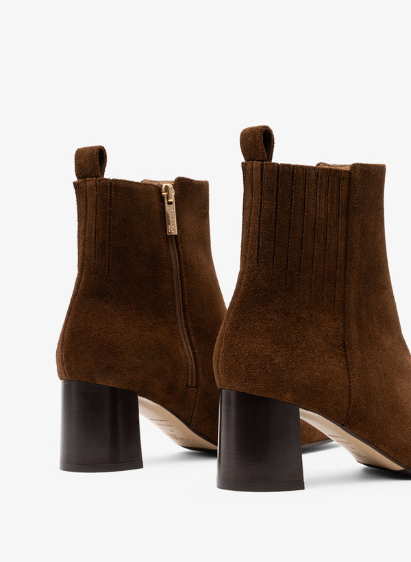 parallèle Bottines Cuir Velours Cognac Novo - Chaussures Femme