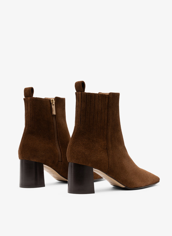 parallèle Bottines Cuir Velours Cognac Novo - Chaussures Femme
