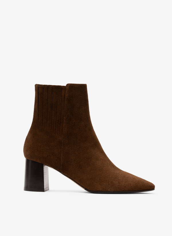 parallèle Bottines Cuir Velours Cognac Novo - Chaussures Femme