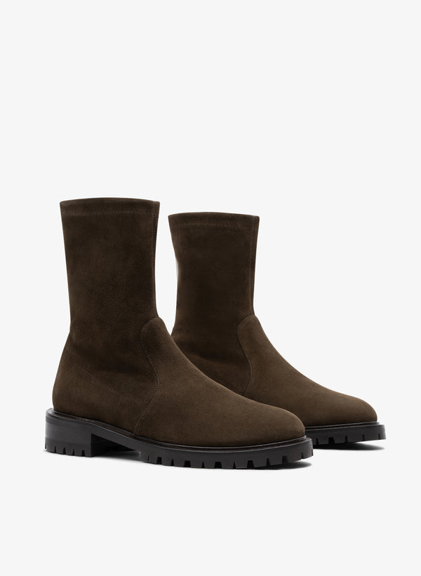 Parallèle Bottines Cuir Velours Kaki Pargos - Chaussures Femme