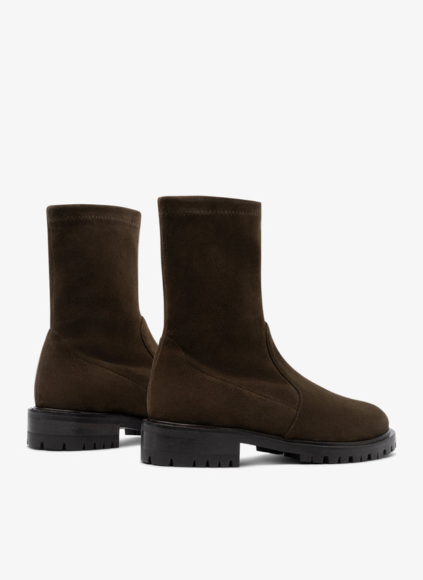 Parallèle Bottines Cuir Velours Kaki Pargos - Chaussures Femme