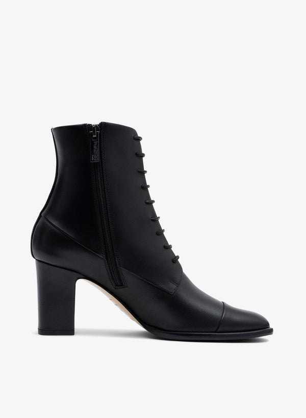 Parallèle Bottines Cuir Velours Noir Bari - Chaussures Femmes