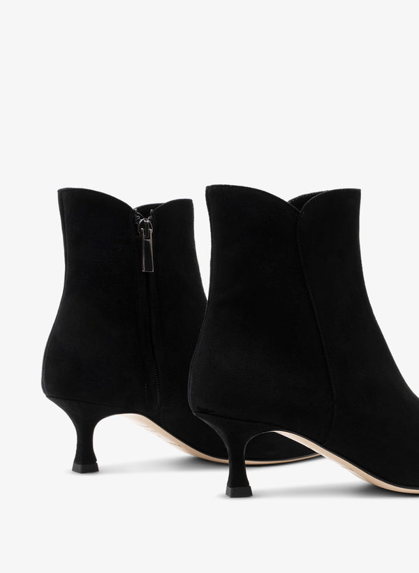 Parallèle Bottines Cuir Velours Noir Lido - Chaussures Femme
