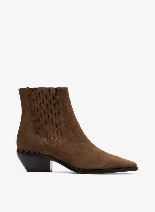 Parallèle Bottines Cuir Velours Taupe Kira - Chaussures Femme