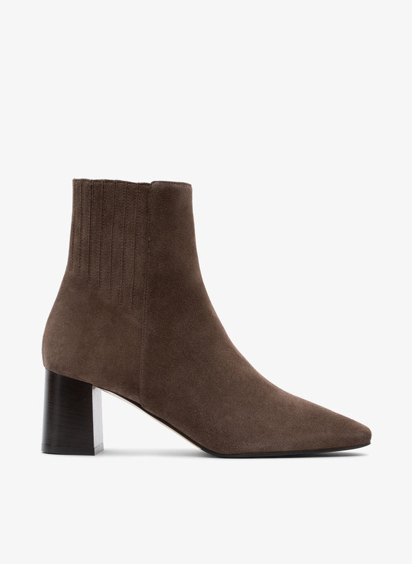 parallèle Bottines Cuir Velours Taupe Novo - Chaussures Femme