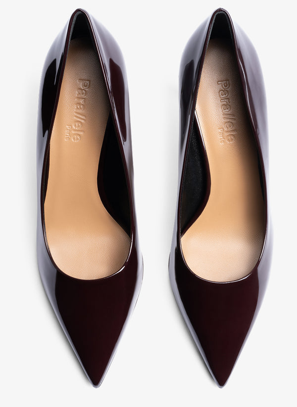 Parallèle Bottines Cuir Verni Bordeaux Yumbi - Chaussures Femme