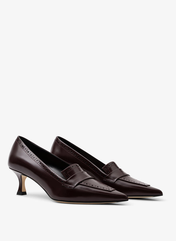 Parallèle Escarpins Cuir Brossé Bordeaux Faro - Chaussures Femme