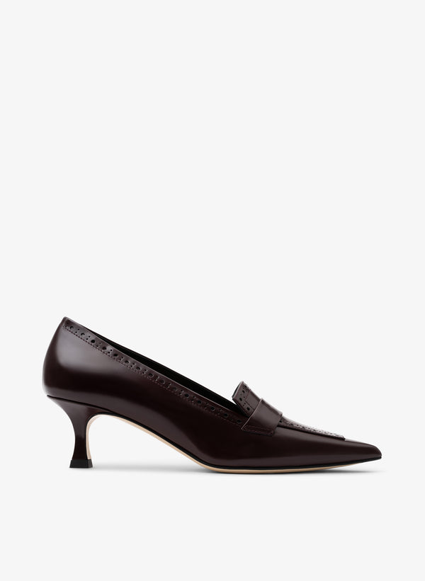 parallèle Escarpins Cuir Brossé Bordeaux Faro - Chaussures Femme