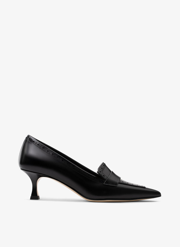 parallèle Escarpins Cuir Brossé Noir Faro - Chaussures Femme