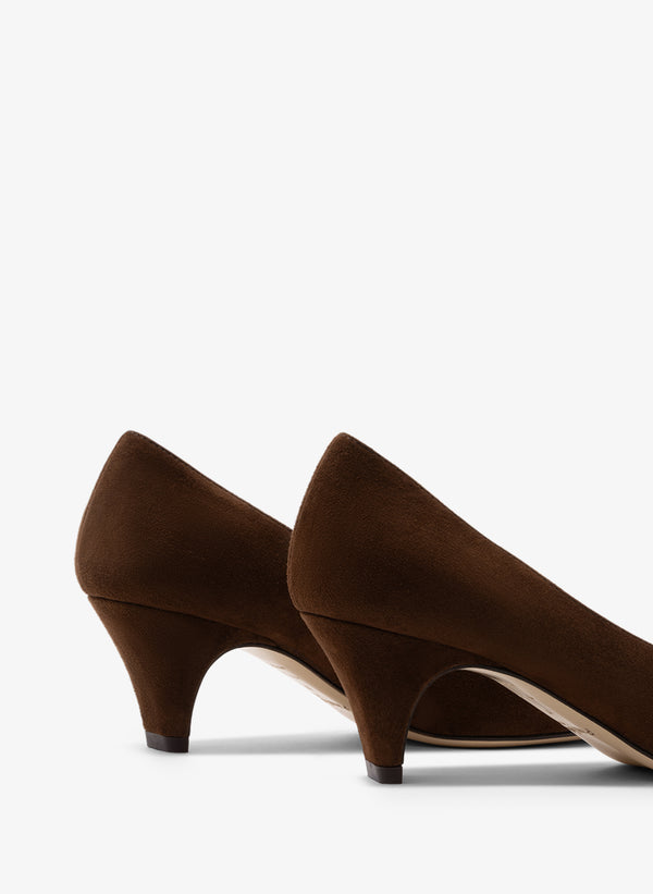 Parallèle Escarpins Cuir Daim Cognac Roka - Chaussures Femme