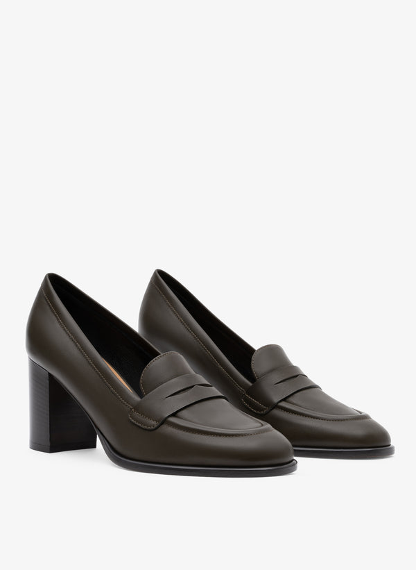 Parallèle Escarpins Cuir Lisse Kaki Vittore - Chaussures Femme