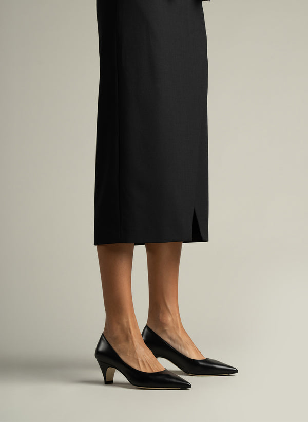 Parallèle Escarpins Cuir Lisse Noir Roka - Chaussures Femme