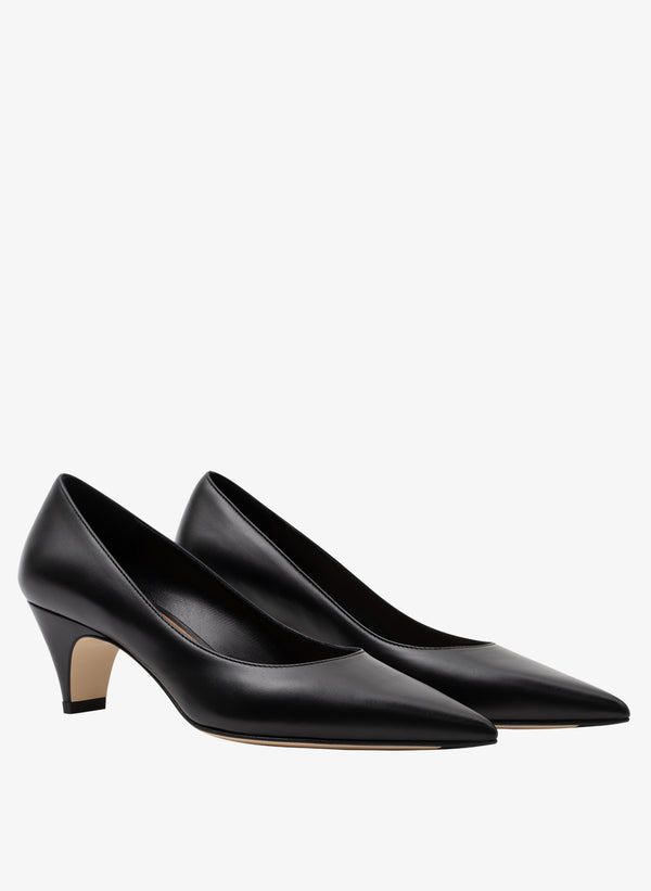 Parallèle Escarpins Cuir Lisse Noir Roka - Chaussures Femme