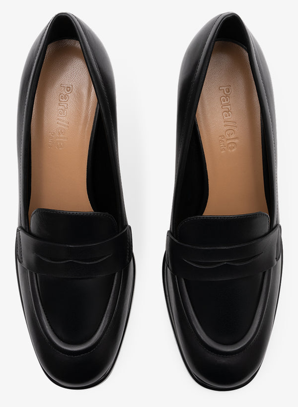 Parallèle Escarpins Cuir Lisse Noir Vittore - Chaussures Femme