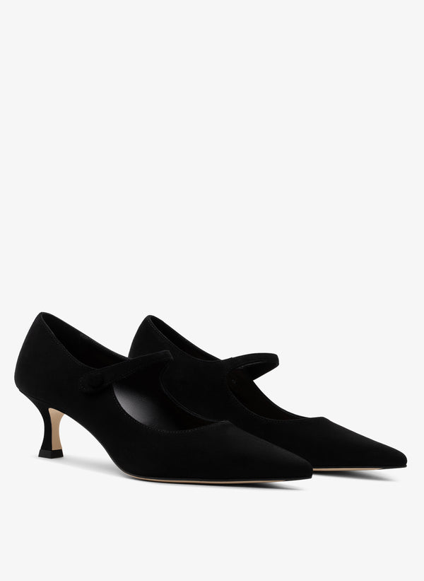 Parallèle Escarpins Cuir Velours Noir Astie - Chaussures Femme