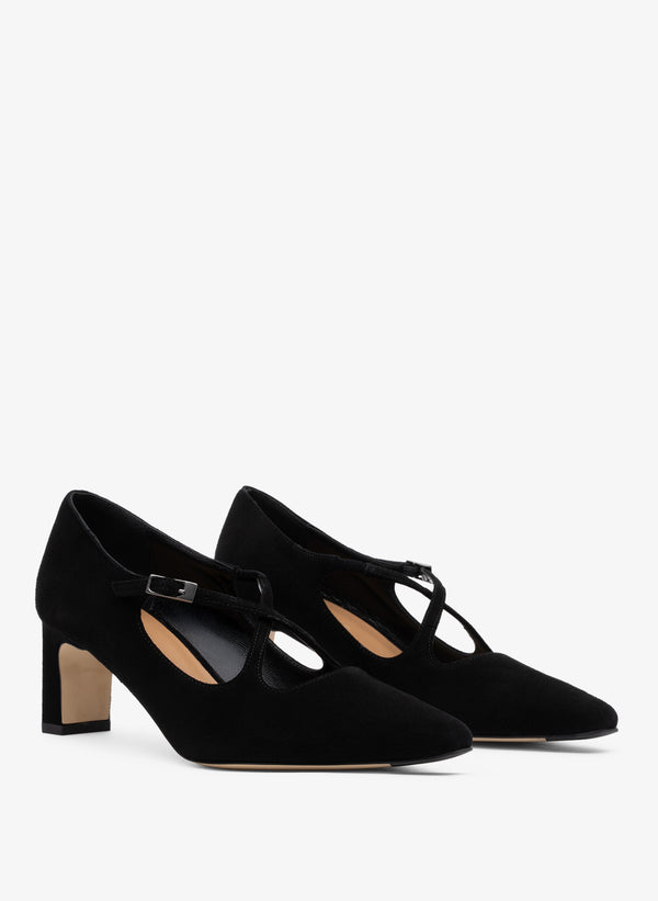 Parallèle Escarpins Cuir Velours Noir Catania - Chaussures Femmes