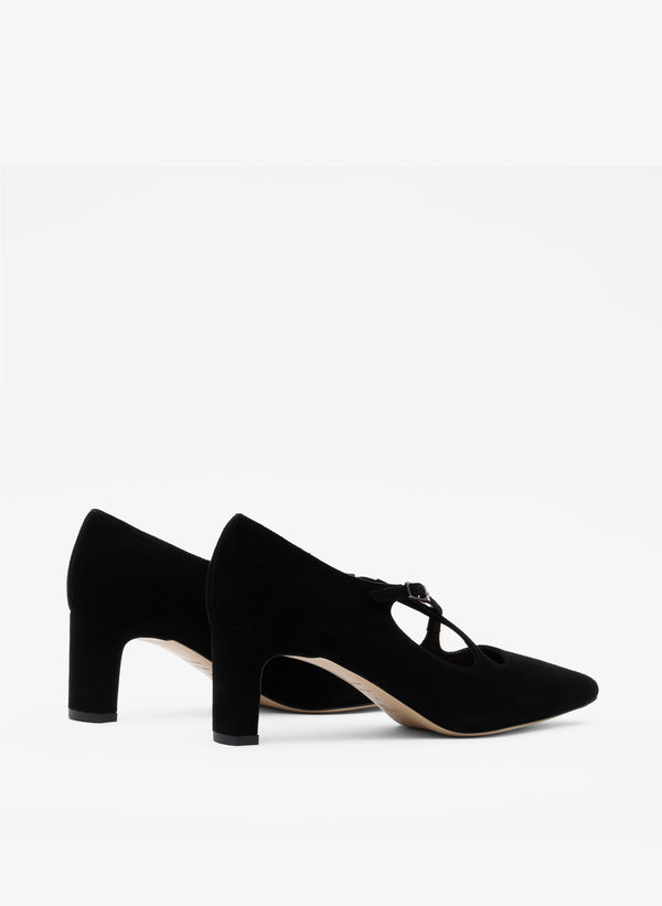 Parallèle Escarpins Cuir Velours Noir Catania - Chaussures Femmes