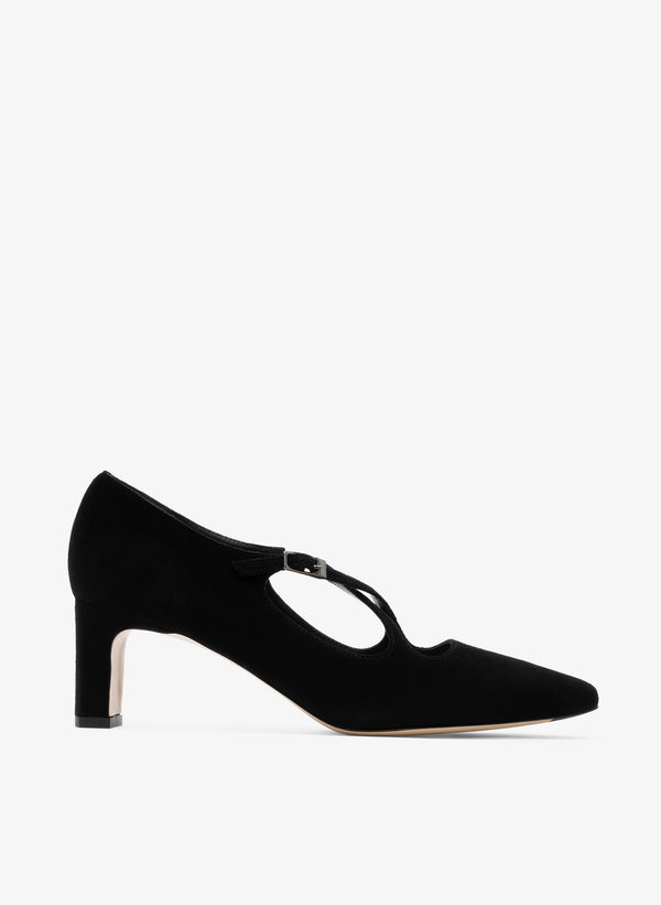 parallèle Escarpins Cuir Velours Noir Catania - Chaussures Femmes