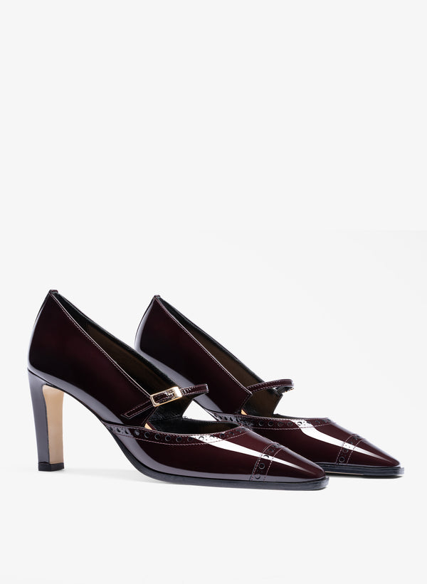 Parallèle Escarpins Cuir Verni Bordeaux Alto - Chaussures Femme