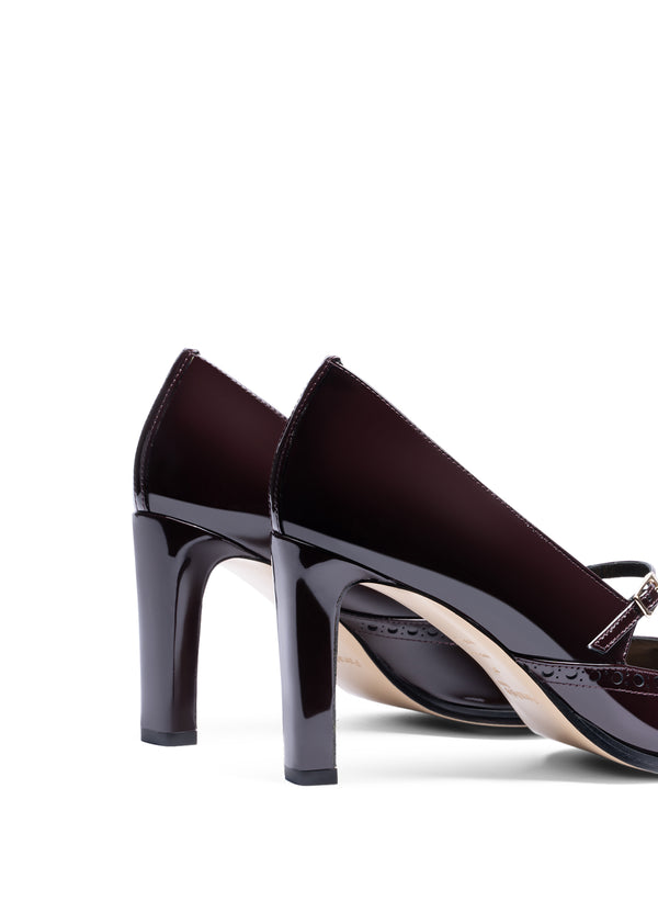 Parallèle Escarpins Cuir Verni Bordeaux Alto - Chaussures Femme