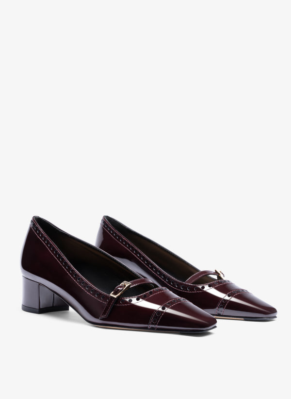 Parallèle Escarpins Cuir Verni Bordeaux Basil - Chaussures Femmes