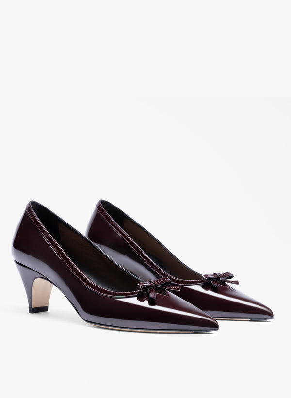 Parallèle Escarpins Cuir Verni Bordeaux Foxi - Chaussures Femme