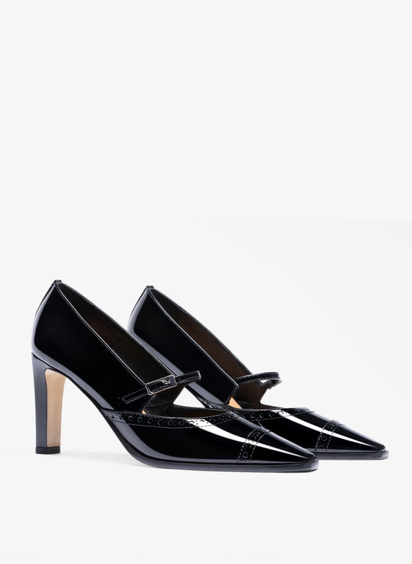 Parallèle Escarpins Cuir Verni Noir Alto - Chaussures Femme