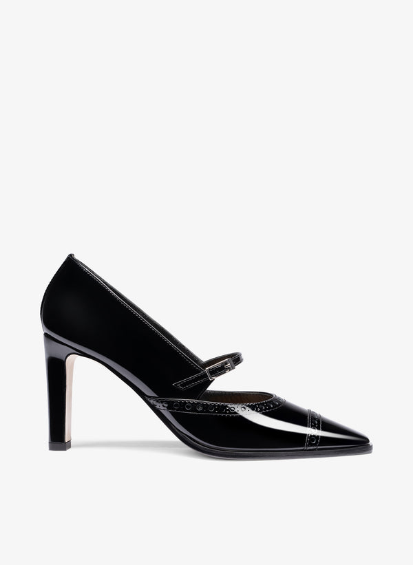 parallèle Escarpins Cuir Verni Noir Alto - Chaussures Femme