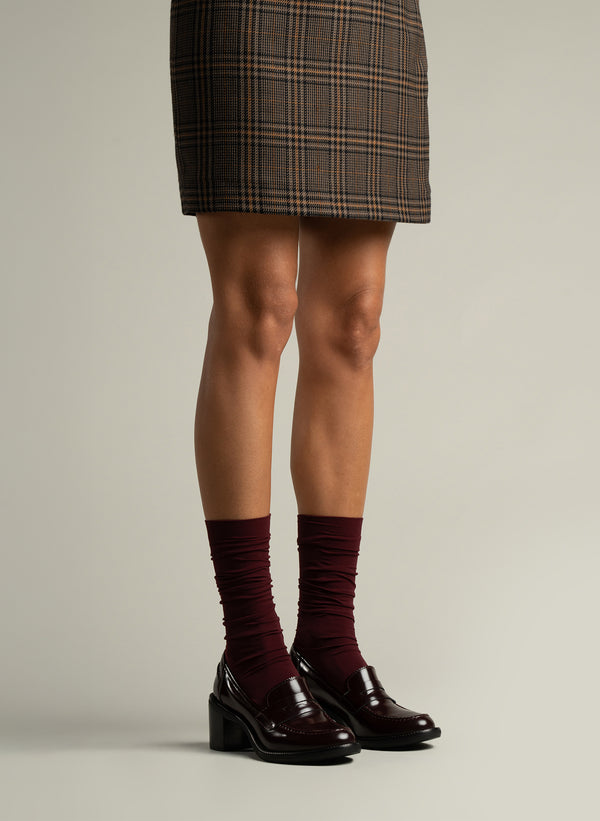 Parallèle Mocassins Cuir Brossé Noir Oxford - Chaussures Femme