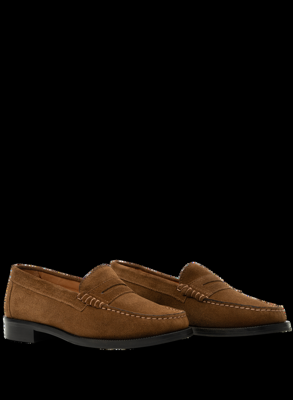 Parallèle Mocassins Cuir Daim Cognac Stanford - Chaussures Femme