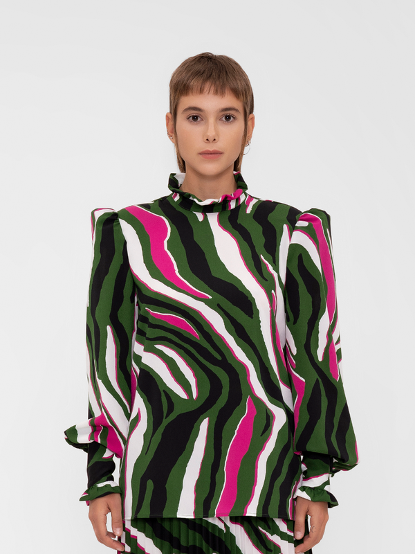 Parden' ADINA Blouse Zebra Green / 40