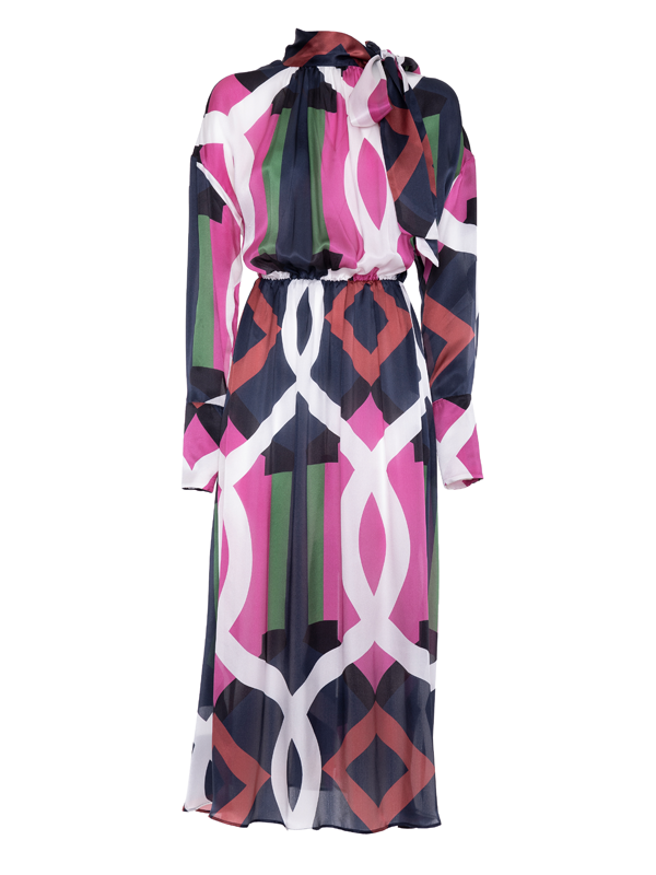 Parden' ALEC Silk Satin Dress Breanna Navy / 40
