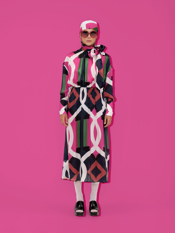 parden' ALEC Silk Satin Dress Breanna Navy / 40