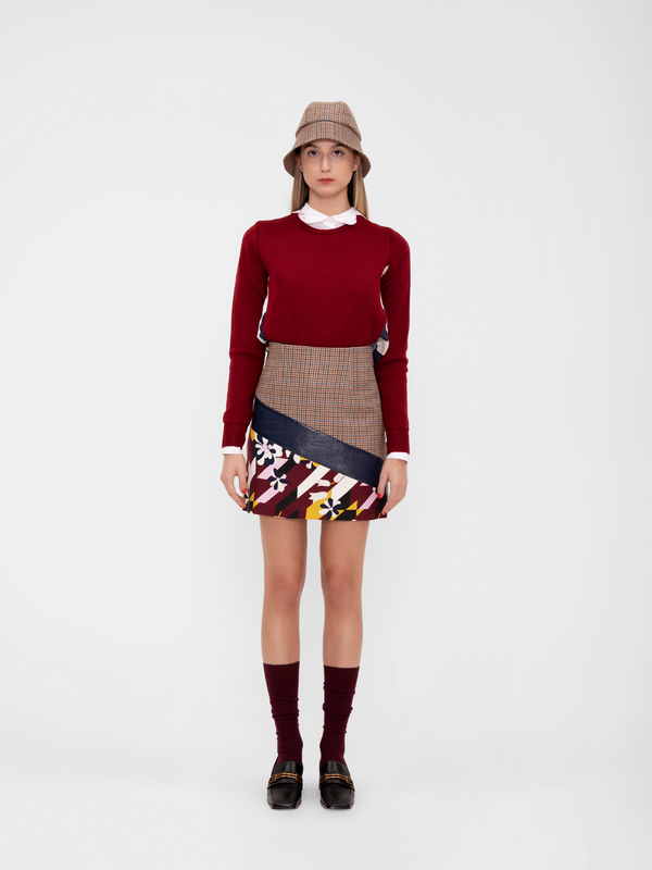 Parden' DEJA Paneled Skirt Adabella Burgundy / 40