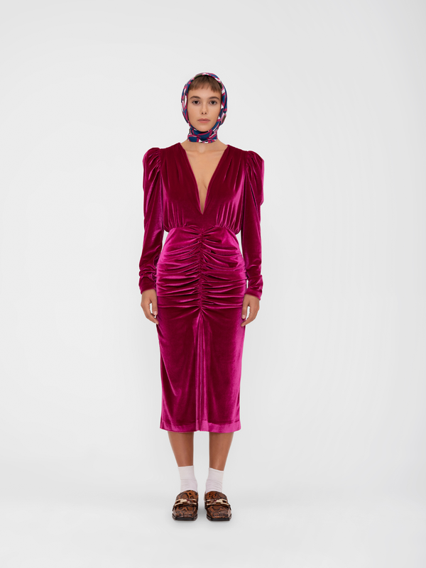 Parden' DENIZ Draped Dress Strawberry / 40