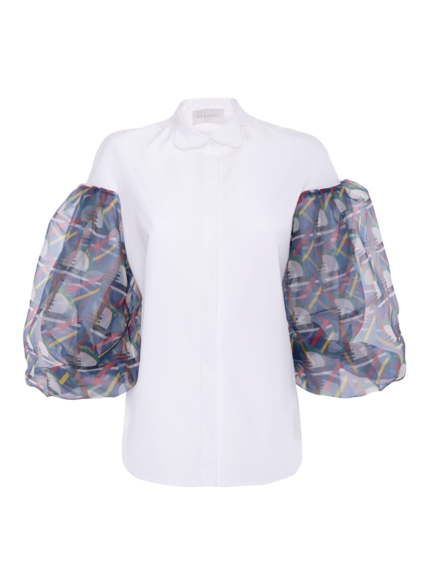 Parden' ISLA Silk Organza Shirt Nigel Navy / 40