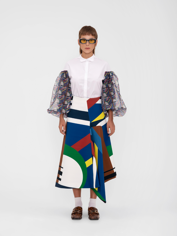 Parden' ISLA Silk Organza Shirt Nigel Navy / 40