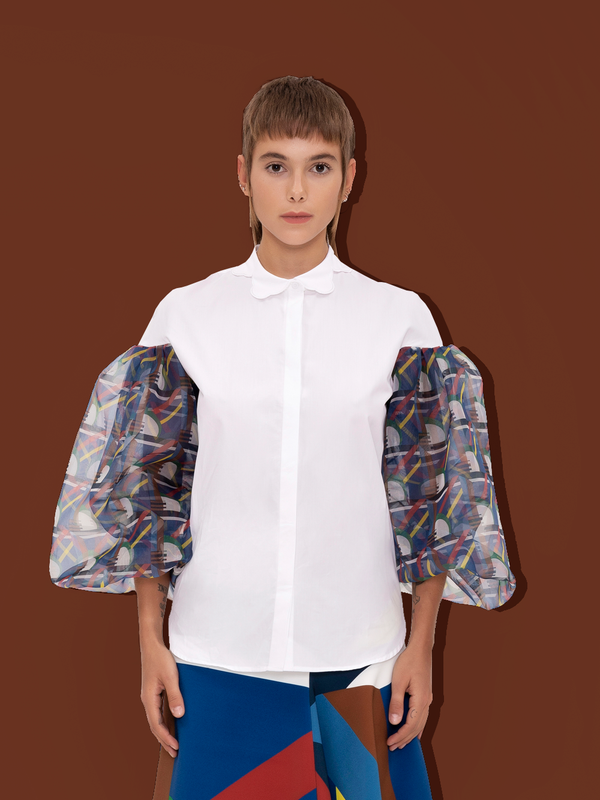 parden' ISLA Silk Organza Shirt Nigel Navy / 40