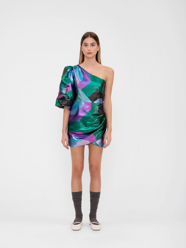 Parden' LEVANTE One-shoulder Dress Vida Green / 38