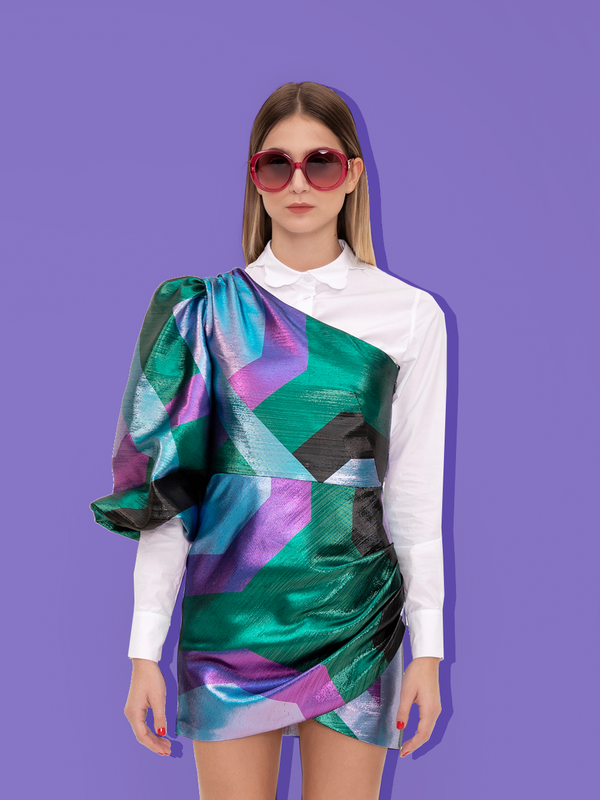 parden' LEVANTE One-shoulder Dress Vida Green / 38